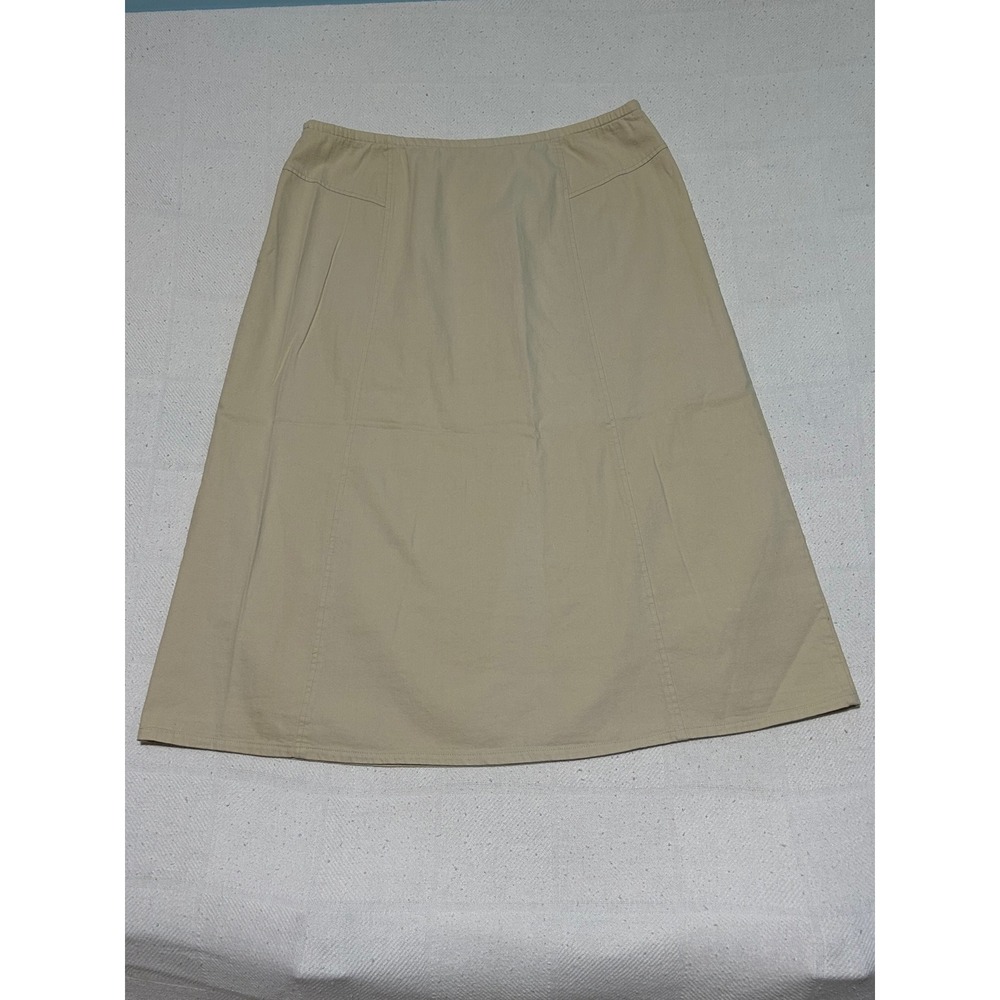 Orvis Sporting Traditions Khaki Gorp cabin Cotton A-Line Skirt Women Size 18